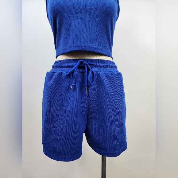 Shein Blue Knit Tank Top and Shorts Set, Size Medium - Picture 3 of 13